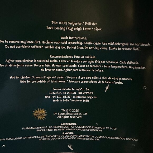 Grinch Toilet Lid Cover 18.5x16.5" & Contour Rug 19x19" NWT Christmas Bath Set - Picture 4 of 4